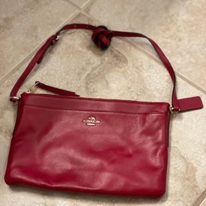 COACH red leather crossbody purse
